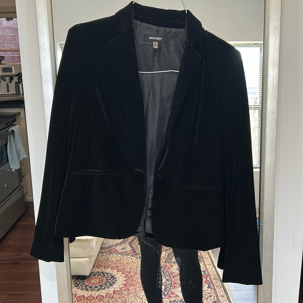 Black velvet blazer